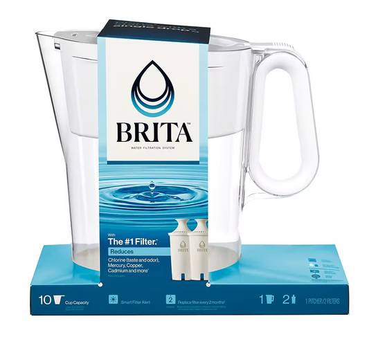 브리타 Brita BPA-프리 2.4L 피처 + 스탠다드 정수필터 2pc