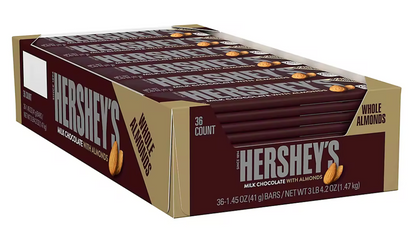 허쉬 Hershey's 아몬드 밀크 초콜렛바 36pc (1.47kg)