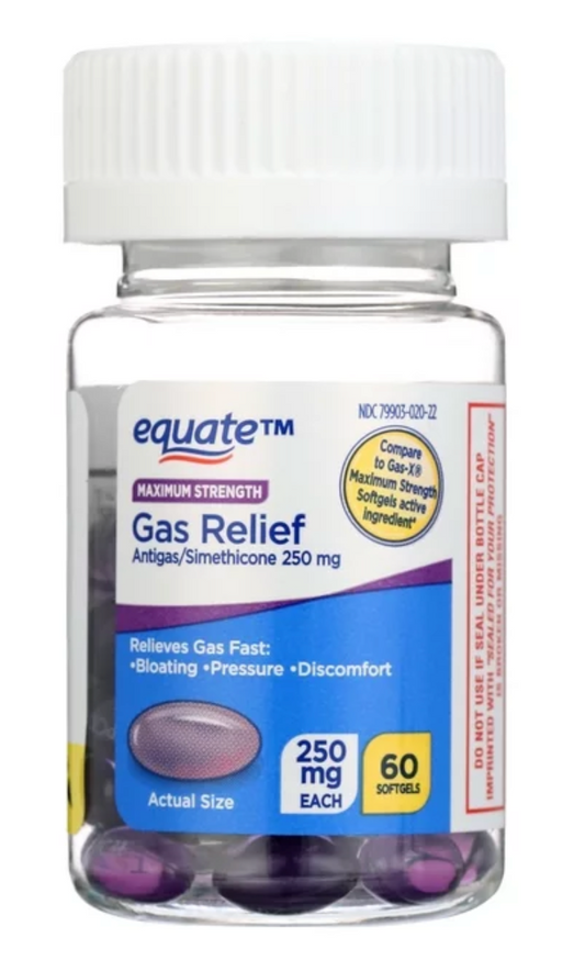 이퀘이트 Equate 가스릴리프 시메티콘 250mg 소프트젤 60정