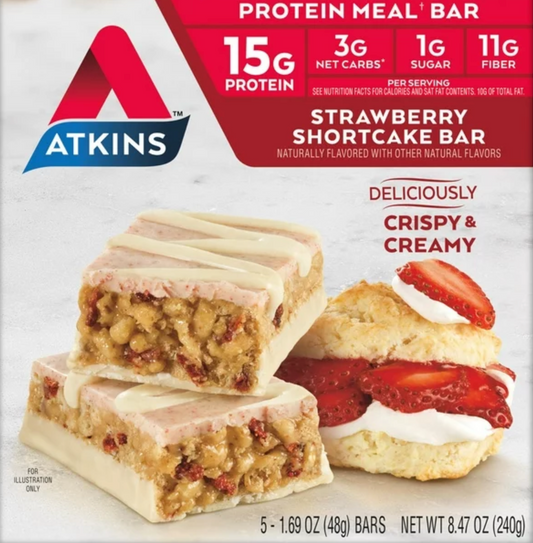 앳킨스 Atkins 케토 무설탕 스트로베리 쇼트케이크 프로틴바 5ct (240g)