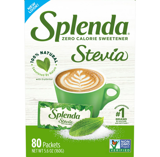 스프렌다 Splenda Non-GMO 0칼로리 스테비아 당뇨•케토 감미료 80ct (160g) [케토인증]