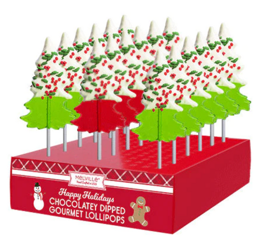 멜빌 Melville 홀리데이 콘페티 트리 롤리팝 Chocolate-Dipped Holiday Confetti Tree 24개