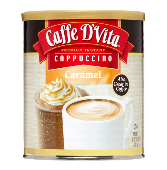 카페드비타 Caffe D'Vita 경화유-프리 카라멜 카푸치노 믹스 453g