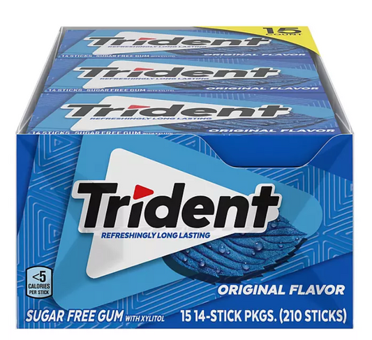 트라이덴트 Trident 오리지널 무설탕 껌 15팩 (210pc)