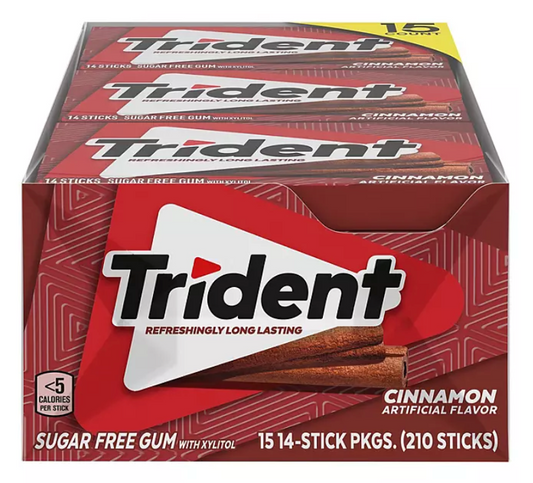 트라이덴트 Trident 계피 무설탕 껌 15팩 (210pc)