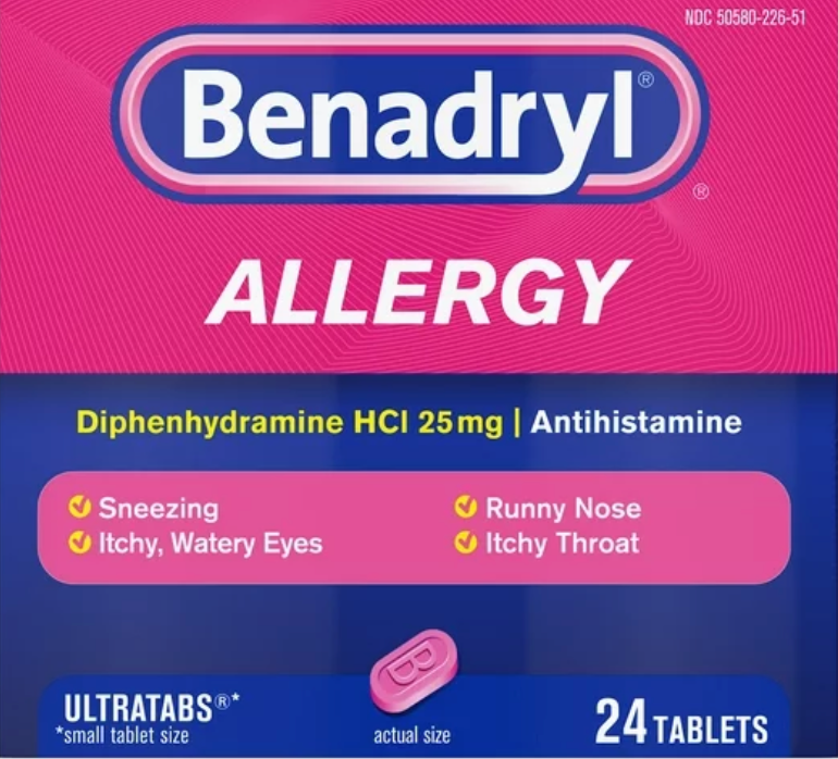 6+ 베내드릴 Benadryl 디펜하이드라민 25mg 알러지 릴리프 24정