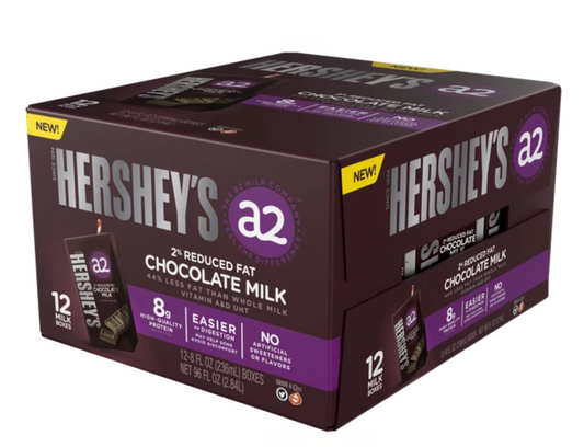 허쉬 Hershey's rBST-프리 a2 저지방 초콜렛 우유 236ml 12팩 (2.8L)
