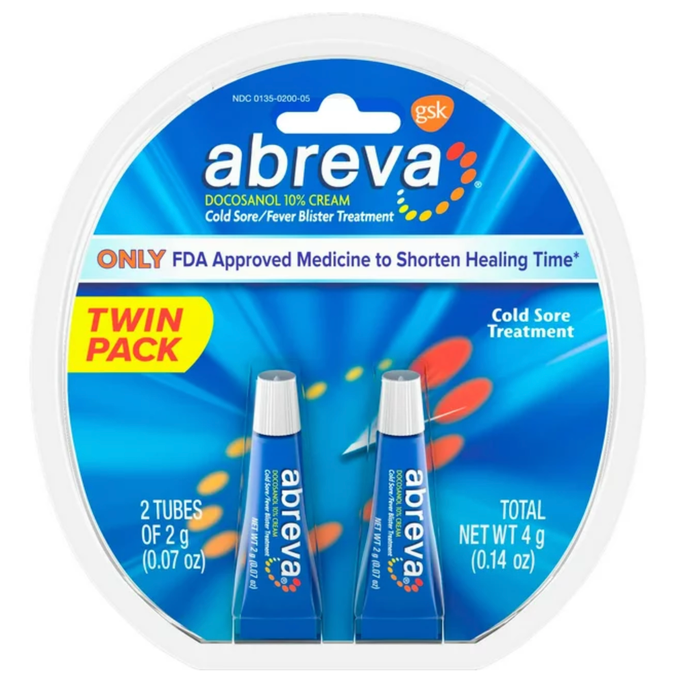 글락소스미스클라인 GSK 아브레바 도코사놀 10% 콜드소어 (입술포진/헤르페스) 크림 2g 2개 *FDA 승인*