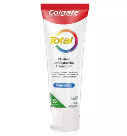 12+ 콜게이트 Colgate 토탈 화이트닝 치약 170g 5개 (850g) *12시간항균/치은염/시린이*