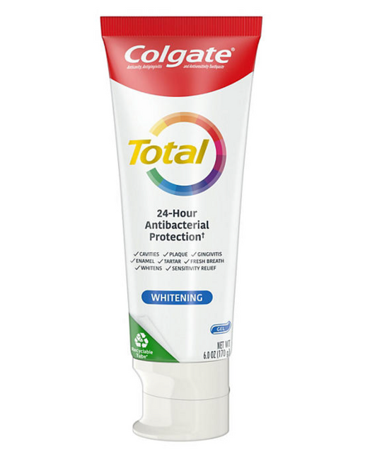 12+ 콜게이트 Colgate 토탈 화이트닝 젤 치약 170g 5개 (850g) *12시간항균/치은염/시린이*