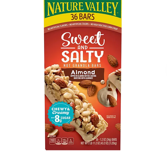 네이처밸리 Nature Valley 스위트 앤 솔티 아몬드 그래놀라 바 36ct (1.22kg)