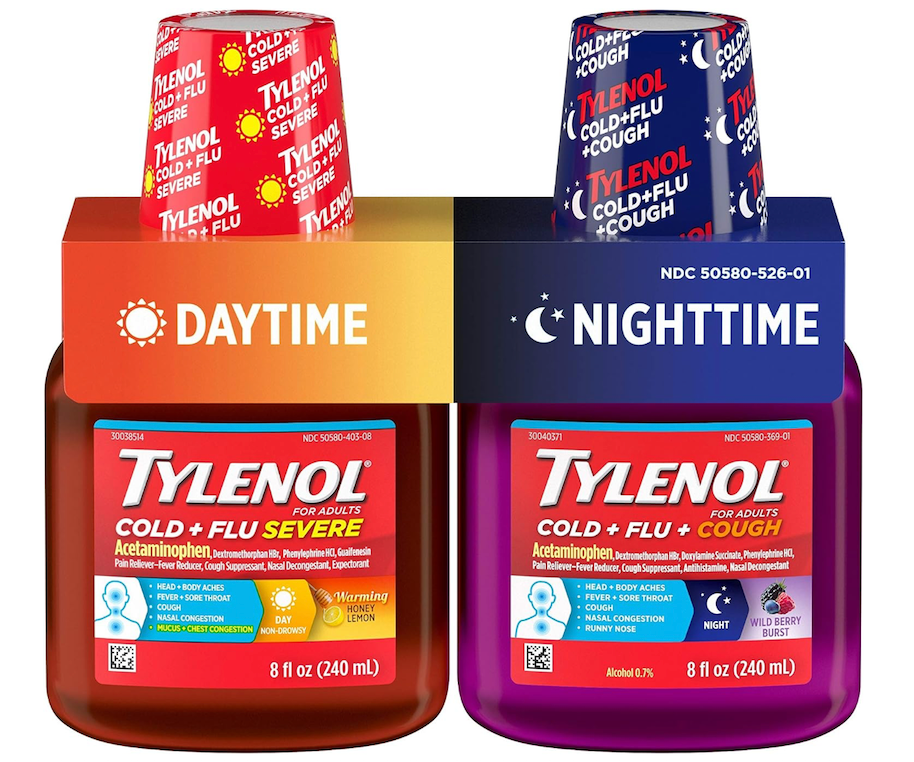 12+ 타이레놀 Tylenol 콜드 + 플루 (감기•독감) 시럽 240ml 2병