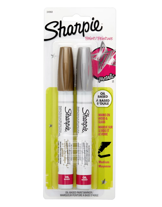 샤피 Sharpie 무독성 네임펜 메탈릭 오일 기반 2색