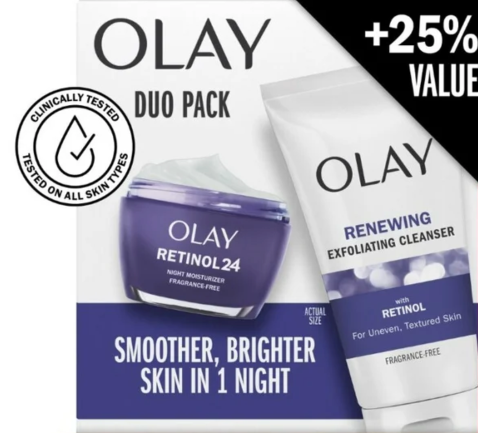 올레이 OLAY 레티놀24 무향 나이트 크림 + 클렌저 듀오