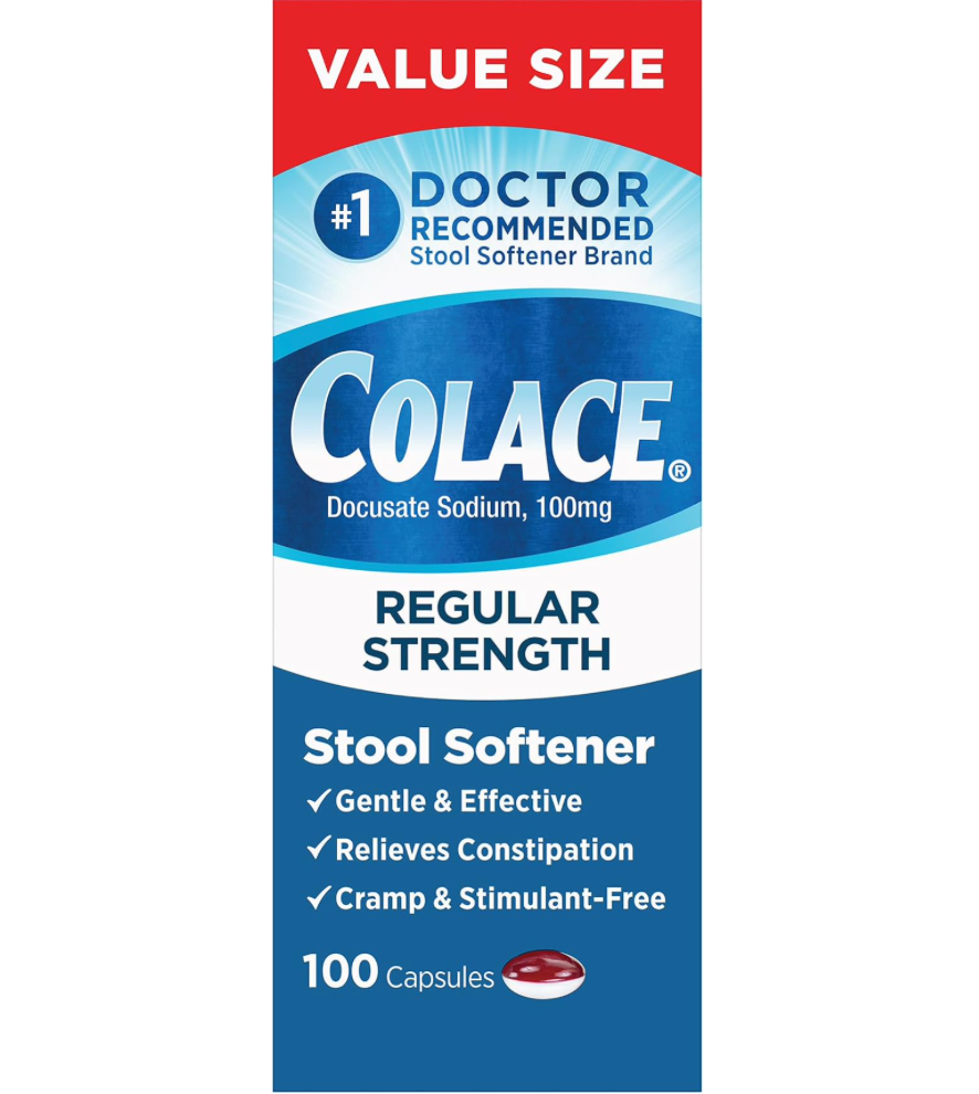 2+ 콜라스 Colace 스툴소프너 (대변연화제) 도큐세이트나트륨 100mg 100정