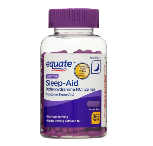 12+ 이퀘이트 Equate 슬립에이드 디펜하이드라민 25mg 수면유도 365정