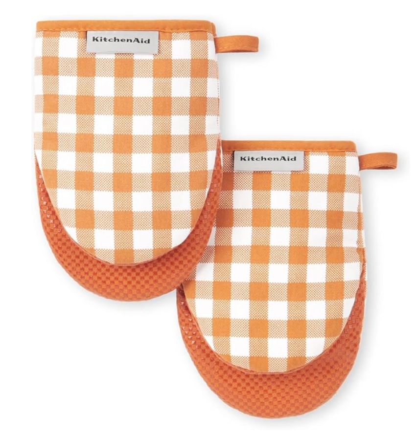 키친에이드 KitchenAid 260°C 내열 순면 오븐 장갑 Gingham 8 x 5.5" 2ct *7가지 색상*