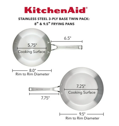 키친에이드 KitchenAid 3중 스텐레스 인덕션 후라이팬 2pc