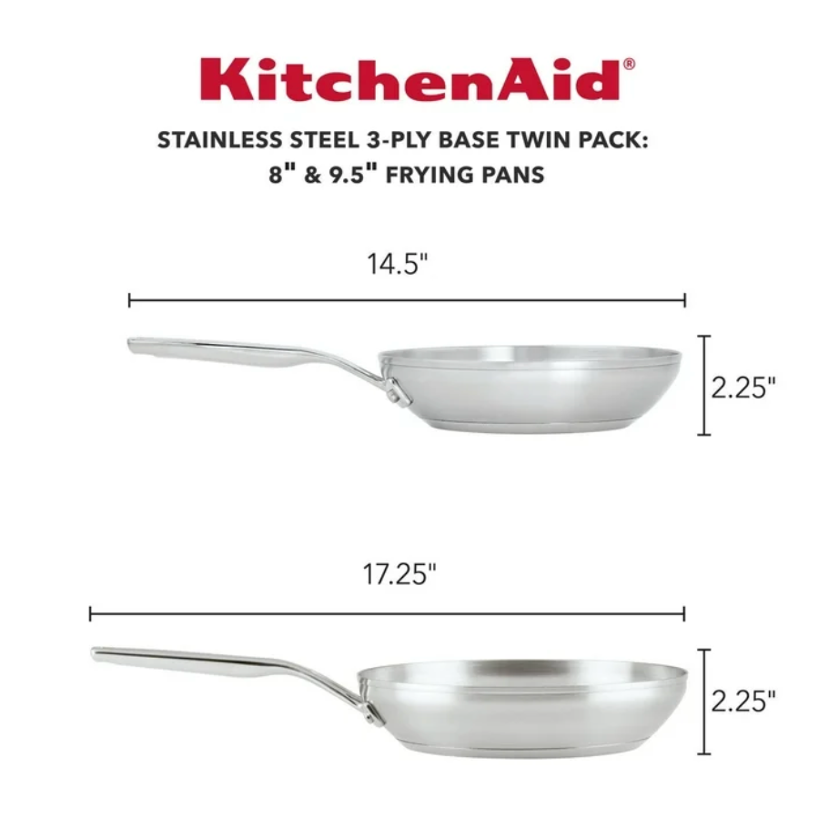 키친에이드 KitchenAid 3중 스텐레스 인덕션 후라이팬 2pc