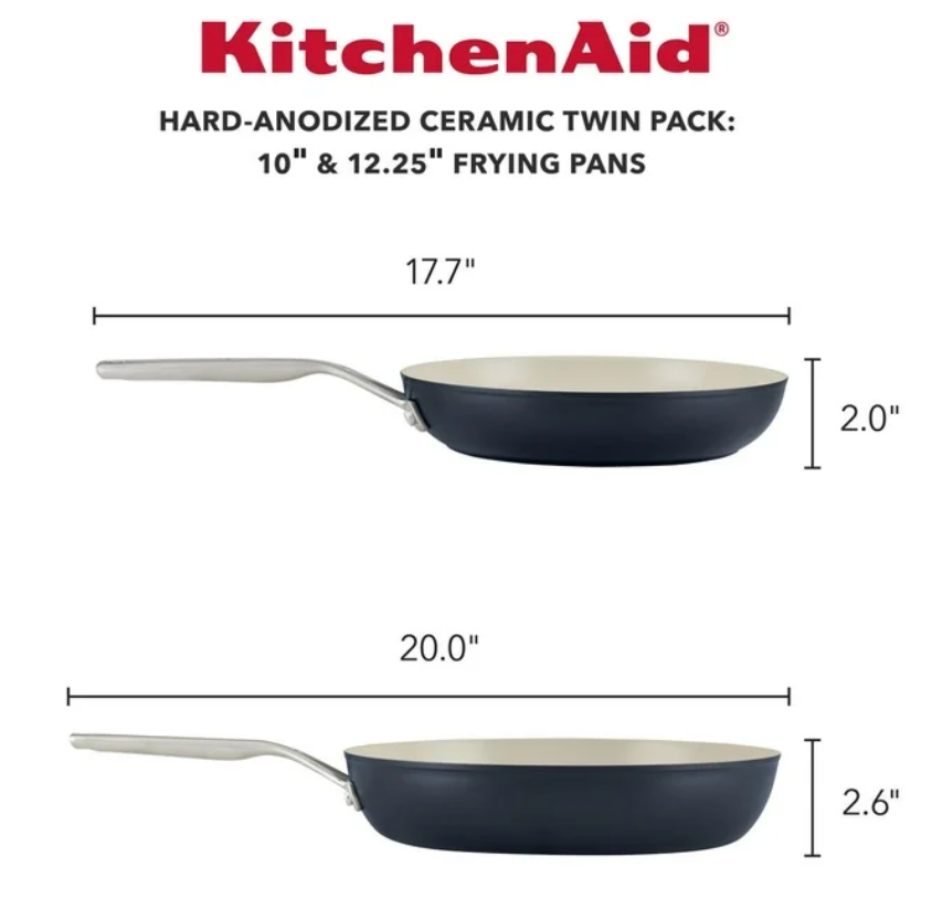 키친에이드 KitchenAid 하드 아노다이즈드 세라믹 논스틱 후라이팬 세트 2pc