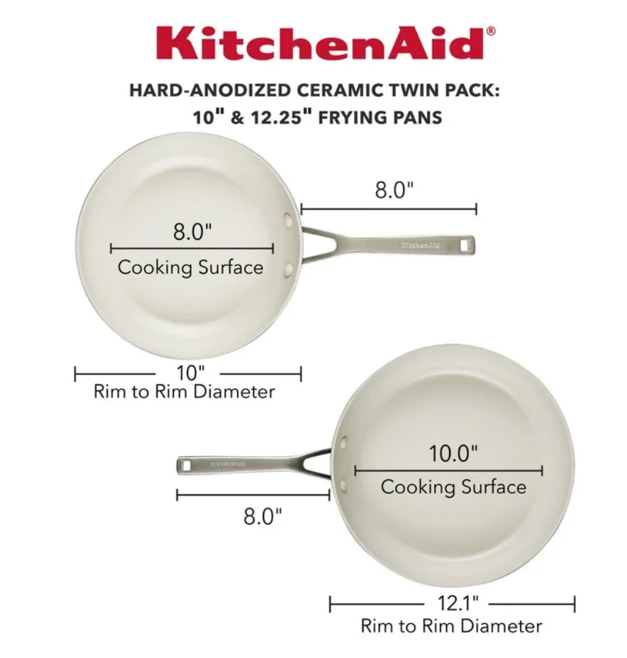 키친에이드 KitchenAid 하드 아노다이즈드 세라믹 논스틱 후라이팬 세트 2pc