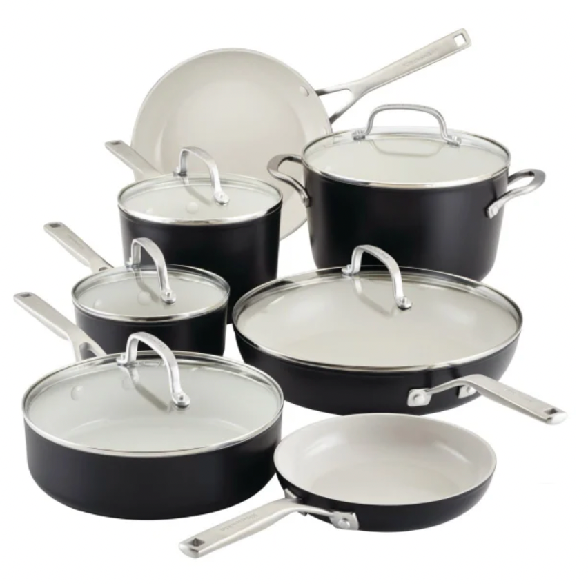키친에이드 KitchenAid 하드 아노다이즈드 논스틱 쿡웨어 세트 12pc (3색상)
