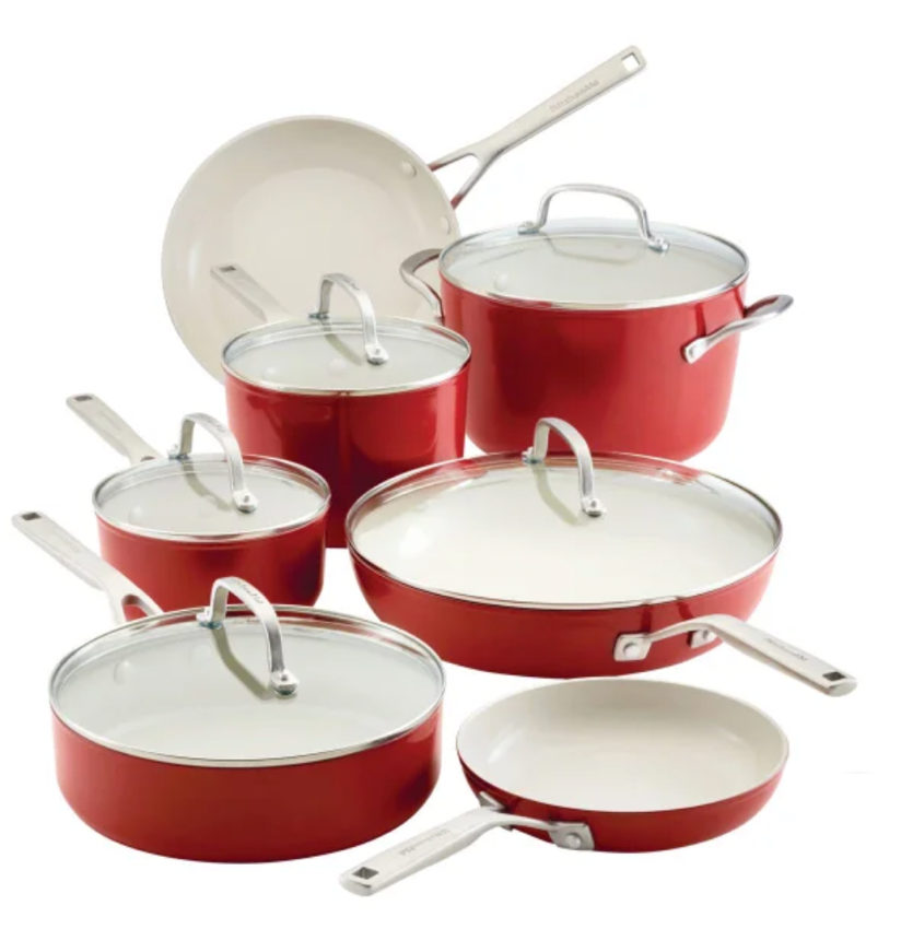 키친에이드 KitchenAid 하드 아노다이즈드 논스틱 쿡웨어 세트 12pc (3색상)