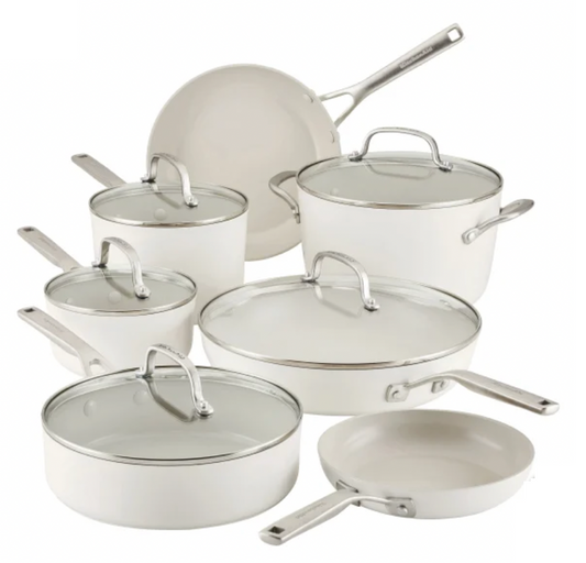 키친에이드 KitchenAid 하드 아노다이즈드 논스틱 쿡웨어 세트 12pc (3색상)