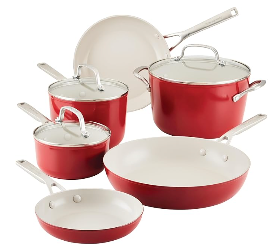 키친에이드 KitchenAid 하드 아노다이즈드 논스틱 쿡웨어 세트 9pc (4색상)