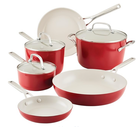 키친에이드 KitchenAid 하드 아노다이즈드 논스틱 쿡웨어 세트 9pc (4색상)