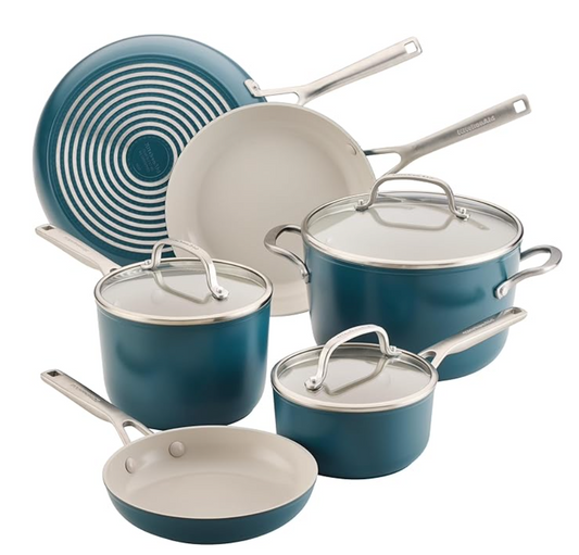 키친에이드 KitchenAid 하드 아노다이즈드 논스틱 인덕션 쿡웨어 세트 9pc (2 색상)