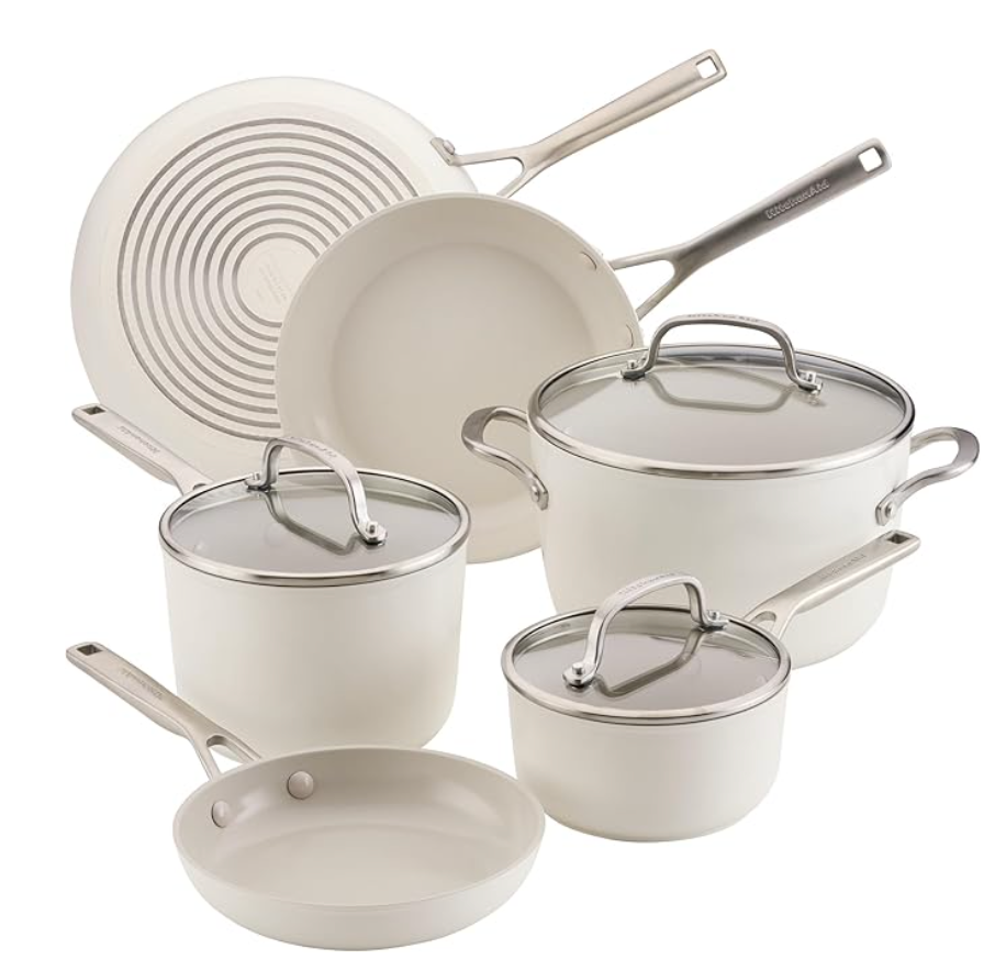 키친에이드 KitchenAid 하드 아노다이즈드 논스틱 인덕션 쿡웨어 세트 9pc (2 색상)