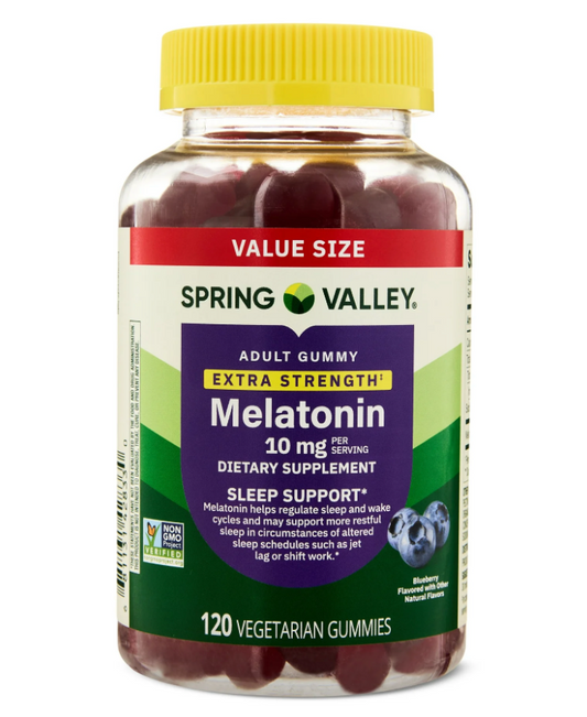 스프링밸리 Spring Valley Non-GMO 약물-프리 멜라토닌 5mg 수면유도 젤라틴-프리 거미 120정