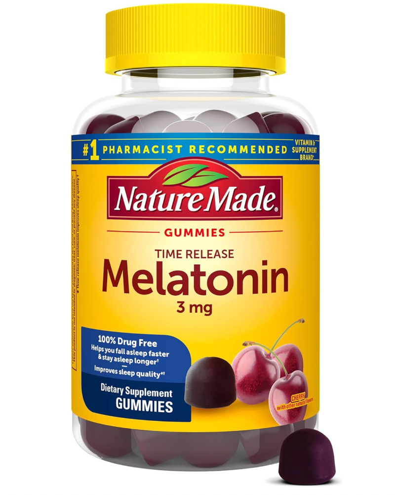네이처메이드 Nature Made 약물-프리 멜라토닌 3mg 수면유도 시간방출형 거미 60정