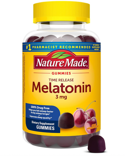 네이처메이드 Nature Made 약물-프리 멜라토닌 3mg 수면유도 시간방출형 거미 60정