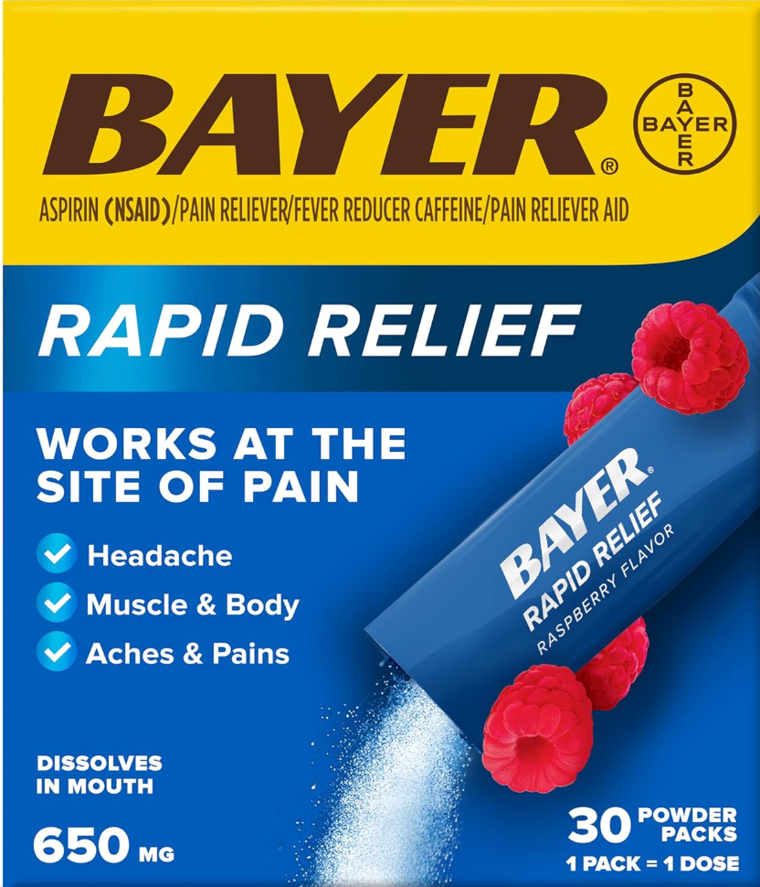 바이엘 Bayer 아스피린 650mg 래피드 릴리프 분말 30포