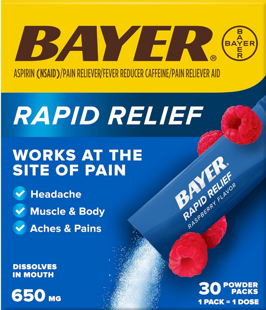 바이엘 Bayer 아스피린 650mg 래피드 릴리프 분말 30포