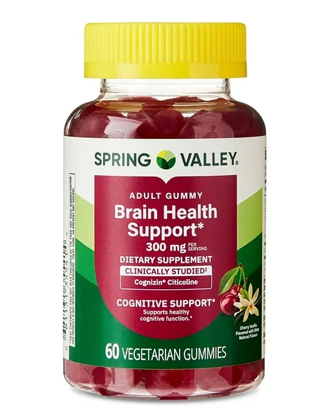 스프링밸리 브레인헬스 콜린 150mg 집중•기억력•인지력 향상 거미 60정