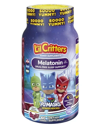 4+ 릴크리터 키즈 슈가/약물-프리 멜라토닌 0.5mg 수면유도 거미 60정