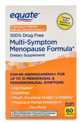 이퀘이트 호르몬/약물-프리 멀티심텀 메노포즈 (갱년기) 릴리프 + KSM-66® 애쉬와간다 60정 (30일)