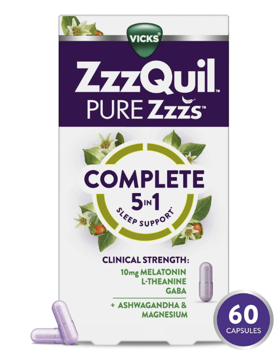 P&G 지퀼 5-in-1 약물-프리 멜라토닌 10mg + L-테아닌 수면유도 60정