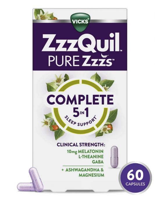 P&G 지퀼 5-in-1 약물-프리 멜라토닌 10mg + L-테아닌 수면유도 60정