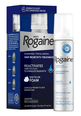 [EWG 1 등급] 존슨앤존슨 로게인 남성 탈모 트리트먼트 무향 폼 60g (1개월) *FDA 승인*