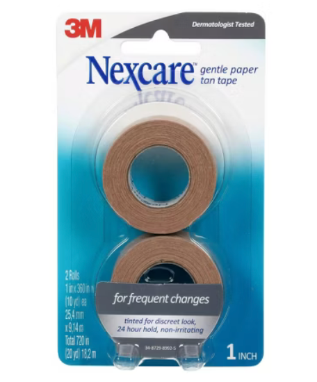 3M 넥스케어 라텍스-프리 의료용 종이 테이프 2.5cm x 9.1m 2롤