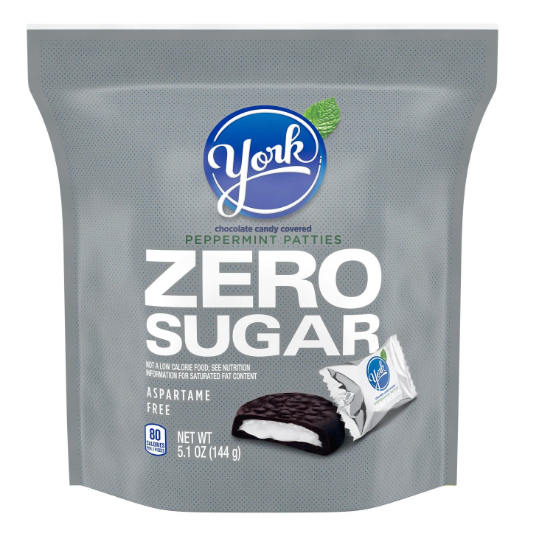 허쉬 요크 제로슈가 아스파담/글루텐-프리 다크초콜렛 페퍼민트 패티 144g 2팩 (288g)