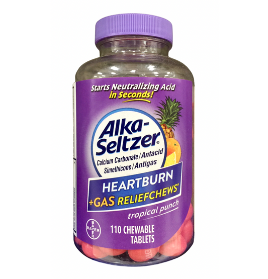 바이엘 알카셀처 하트번+가스릴리프 속쓰림·가스 완화 츄어블 110정