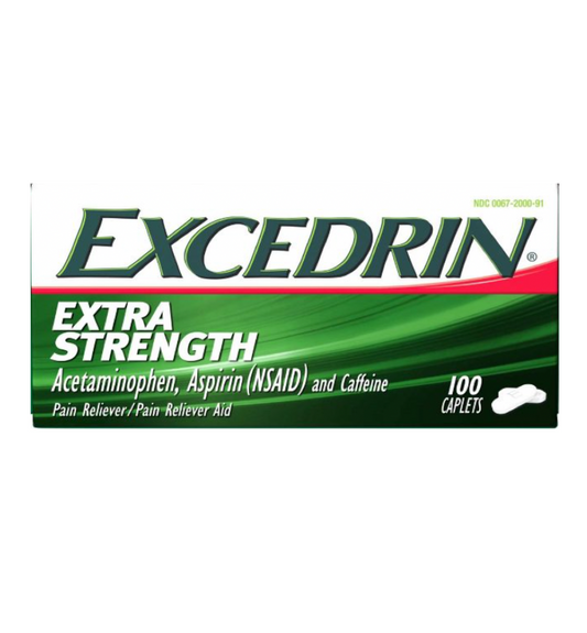 엑시드린 엑스트라 스트렝스 아세트아미노펜 250mg + 아스피린 250mg + 카페인 65mg 100정