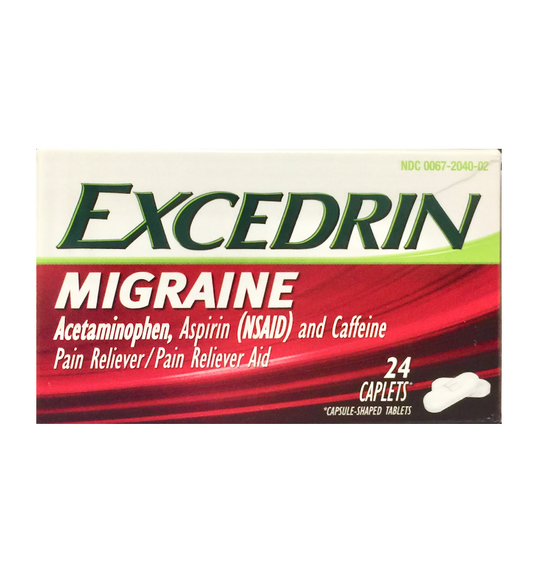 엑시드린 편두통 아세트아미노펜 250mg + 아스피린 250mg + 카페인 65mg 24정