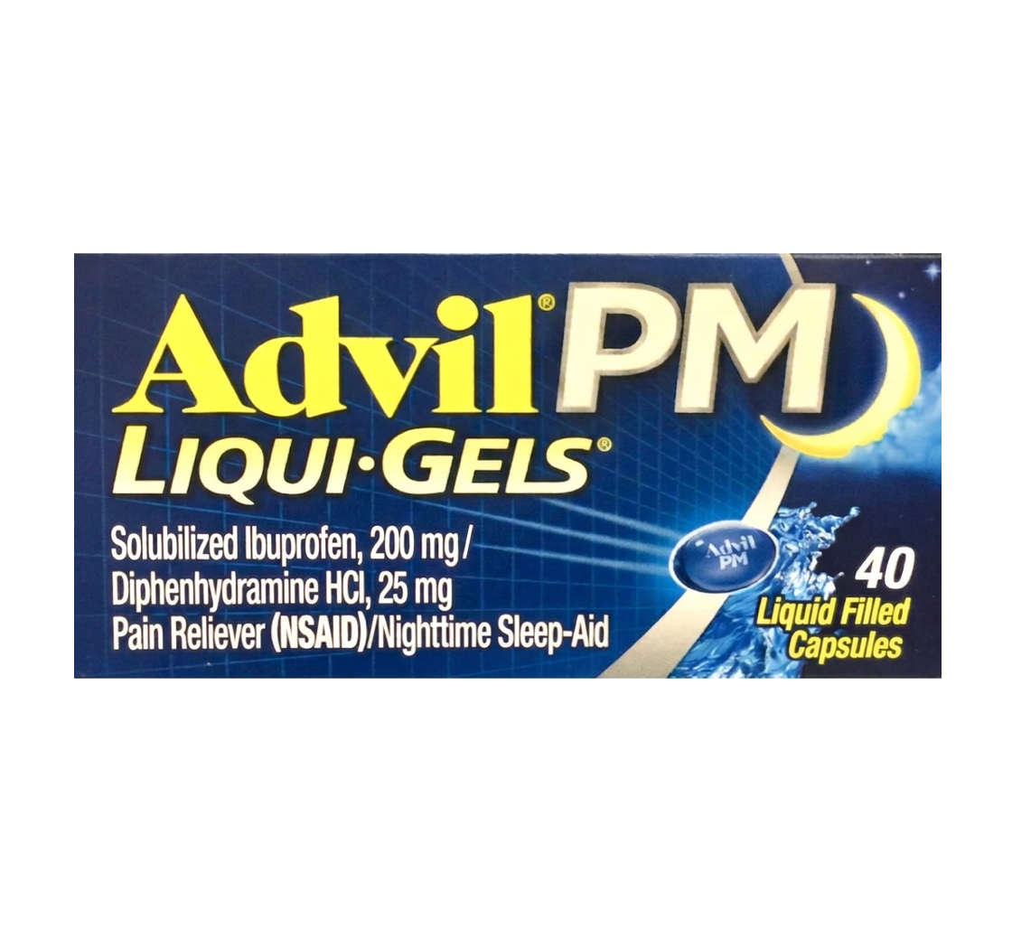 애드빌 PM 이부프로펜 200mg 야간 진통·수면유도 미니 리퀴젤 40정