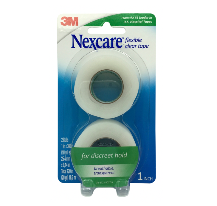 3M 넥스케어 플렉시블 클리어 투명 의료용 테이프 2.5cm 9.1m 2롤 3개